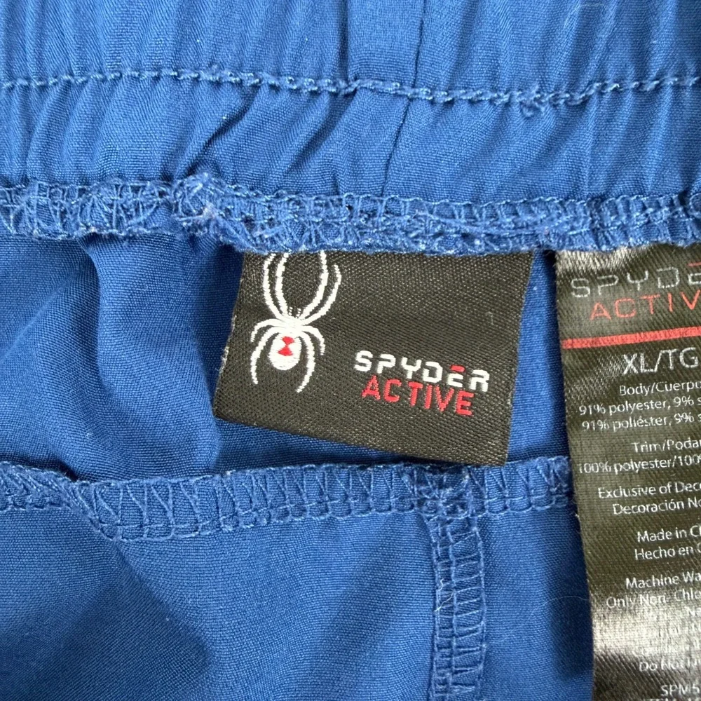 Spyder Active Men Blue Athletic Workout Shorts Size XL TG ProWeb Zip Pockets‎
